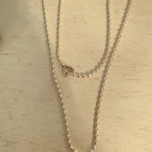 Silver Pandora long pebble chain